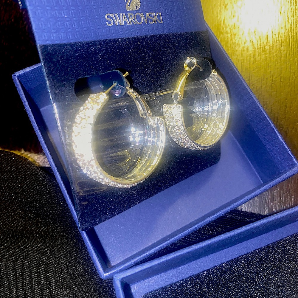 Beautiful Swarovski crystal hoop earrings